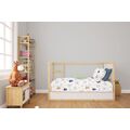Dimcol Σεντόνια Εμπριμέ Σετ 3 τεμ bebe Rainbow 574 120X160 White-Blue 100% Cotton