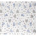 Σεντονάκι Λίκνου Φανέλα  bebe Elephant 074 80X110 White-Sky Blue 100% Cotton