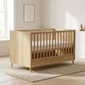 Casababy Elia Oak Βρεφικό Κρεβάτι Μετατρεπόμενο Σε Προεφηβικό