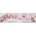 Πάντα Πλεξούδα bebe Velvet 20 Μήκος 220 cm White-Pink