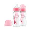 Μπιμπερό Πλαστικό Options+ Με Φαρδύ Λαιμό 270ml Pink (2 τεμ) DrBrowns