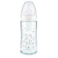 NUK First Choice Plus Μπιμπερό Γυάλινο Σιλικόνης 240ml White  Με Δείκτη Ελέγχου Θερμοκρασίας