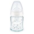 NUK First Choice Plus Μπιμπερό Γυάλινο Σιλικόνης 120ml White  Με Δείκτη Ελέγχου Θερμοκρασίας