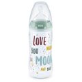 NUK First Choice Plus Μπιμπερό Σιλικόνης (PP) 300ml Temperature Control Με Θηλή FLOW CONTROL σχ.green