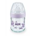 NUK Nature Sense Μπιμπερό Λιλά Γυάλινο 120ml Με Δείκτη Ελέγχου Θερμοκρασίας