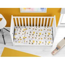 ΠΑΠΛΩΜΑ ΕΜΠΡΙΜΕ BEBE HONEY BEE 545 120X160 WHITE-YELLOW 100% COTTON