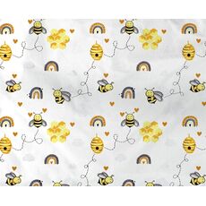 ΣΕΝΤΟΝΑΚΙ ΛΙΚΝΟΥ BEBE HONEY BEE 545 80X110 WHITE-YELLOW 100% COTTON