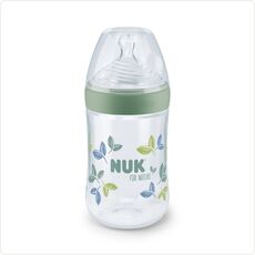 NUK Nature Sense Baby bottle plastic 260ml Temperature Control shape purple