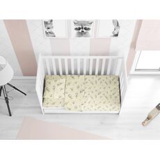 Σεντόνια Κούνιας Φανελένια  bebe Birds 16 Ecru 3τμχ Dimcol