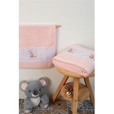 ΠΕΤΣΕΤΑ ΜΕ ΨΗΦΙΑΚΗ ΕΚΤΥΠΩΣΗ ΣΕΤ 2 ΤΕΜ bebe Balloon Pink 65 30X50,70X140 ΛΕΥΚΟ 100% COTTON