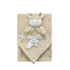 Νάνι-Πανάκι Παρηγοριάς bebe σετ 2 τεμ. Giraffe 05 33X33 & Κουβέρτα Coral Fleece 75X100 cm