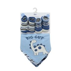 Σαλιάρα Μπαντάνα Interlock & Επένδυση Terry με Κουμπία bebe Σετ 5 Τεμ. Dinosaur 24