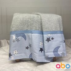 2-PIECE CHILDREN'S TOWELS SET OWL PINK