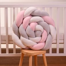 Πάντα Πλεξούδα Βελουτέ Ροζ Λευκό Γκρί 2.10m ABO