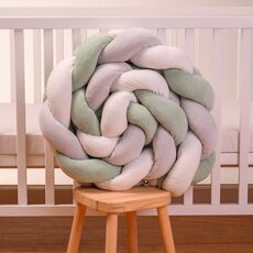 Πάντα Πλεξούδα Βελουτέ Μέντα Λευκό Γκρί 2.10m ABO