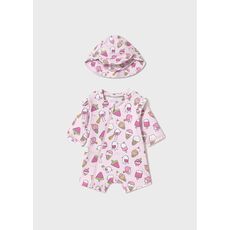 Mayoral Σετ για τη θάλασσα με καπέλο με αντηλιακή προστασία ροζ 1619-078