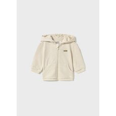 Ζακέτα φούτερ με κουκούλα αυτάκια εκρού 1455-010