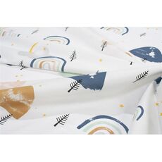 Σεντονάκι Λίκνου bebe Rainbow 574 80X110 White-Blue 100% Cotton
