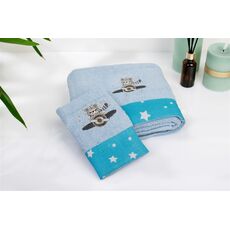 Σετ βρεφικές πετσέτες 2τμχ  bebe Aviator 183 30X50,70X140 Sky Blue 100% Cotton