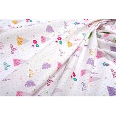 Σεντονάκι Λίκνου bebe Whimsical Mountainside 587 80X110 White-Pastel Lilac 100% Cotton