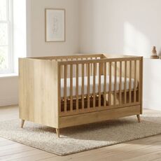 Casababy Elia Oak Βρεφικό Κρεβάτι Μετατρεπόμενο Σε Προεφηβικό