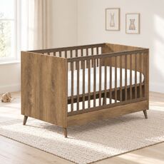 Casababy Elia Walnut Βρεφικό Κρεβάτι Μετατρεπόμενο