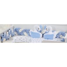 Πάντα Πλεξούδα bebe Velvet 24 Μήκος 220 cm White-Sky Blue