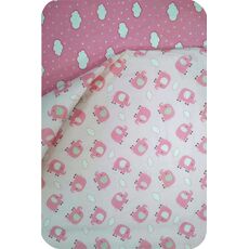 MORVEN Elephant Pink crib sheet set