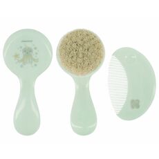 KIKKABOO BABY BRUSH SET WITH NATURAL HAIR AND COMB BLUE