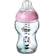 Tommee Tippee Γυάλινο μπιμπερό 250ml ροζ 1+1 ΔΩΡΟ!