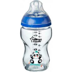 Tommee Tippee Γυάλινο μπιμπερό 250ml  μπλε 1+1 ΔΩΡΟ!