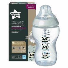 Tommee Tippee Πλαστικό Μπιμπερό Closer to Nature Κατά των Κολικών με Θηλή Σιλικόνης 340ml για 3+ μηνών Pip the Panda