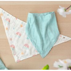 Kiokids Rainbow-Mint Bandana Bib