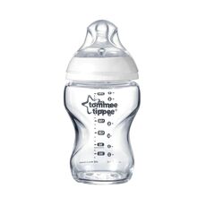Tommee Tippee Γυάλινο Μπιμπερό Closer to Nature Κατά των Κολικών με Θηλή Σιλικόνης 260ml για 0+ μηνών