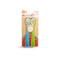 MUNCHKIN Μαλακά Κουταλάκια Σιλικόνης Μπλε-Πράσινο 2τμχ 4M+