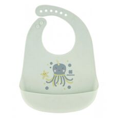 Βρεφική Σαλιάρα Σιλικόνης- Kikkaboo Silicone Bib Sea World Octopus Mint