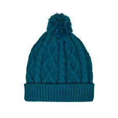 Παιδικό σκουφί pom pom τυρκουαζ