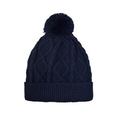 Children's pom pom hat dark blue