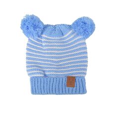 Baby cap with pom pom shape