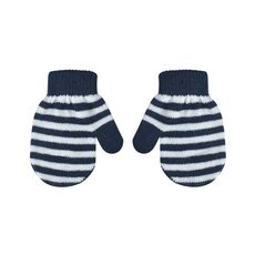 Baby gloves striped blue