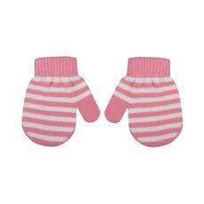 Μπεμπέ γάντια ριγέ σχ.ροζ