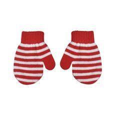 Μπεμπέ γάντια ριγέ σχ.κόκκινο