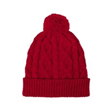 Children's hat pom pom shape red