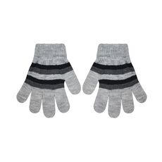 Children's gloves with stripes, black