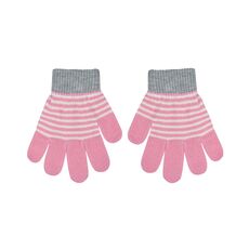 Children's gloves with pink stripes