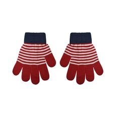 Children's gloves with red stripes