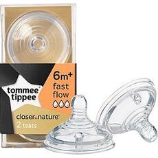 Tommee Tippee Baby Closer To Nature Teats Fast Flow 6m+