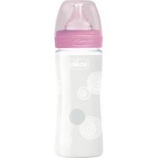 Μπιμπερό Γυάλινο Well Being ΡOZ με Θηλή Σιλικόνης 240ml 0Μ+