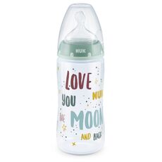 NUK First Choice Plus Μπιμπερό Σιλικόνης (PP) 300ml Temperature Control Με Θηλή FLOW CONTROL σχ.green