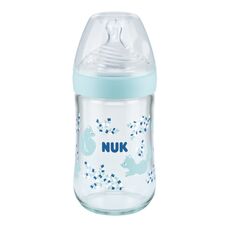 NUK Nature Sense Μπιμπερό Σιελ Γυάλινο 240ml